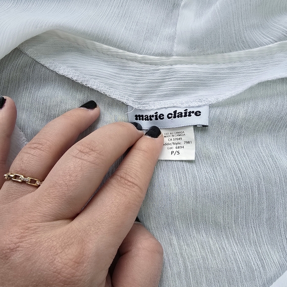 Vintage White Ruffled Blouse - Picture 9 of 9